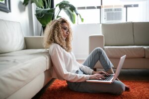 girl with a laptop